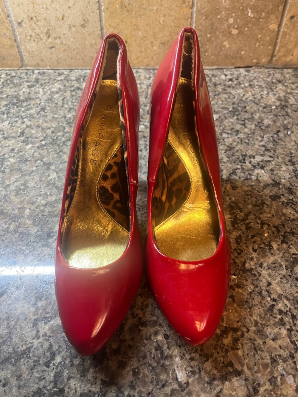 Rampage Red Patent Pointed-Toe Heels 9